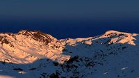 Snowy mountain with parametric snowiness material