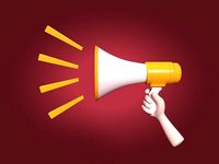 Cartoon Hand - Megaphone - bullhorn - High Voice Sign Icon