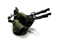 ZPU-4 Anti-aircraft Gun lowpoly