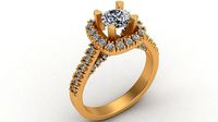 Verragio Woman Engagement Gold Ring | 3D