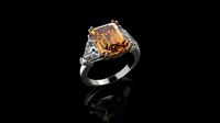 Yellow gold Citrine Diamond Ring | 3D