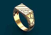 Mens Nugget Pinky Ring | 3D