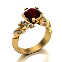 ring with garnet | 3D