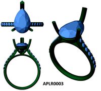 APLR0003-3CT PEAR SOLITAIRE | 3D