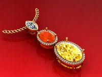 Necklace Pendant dangling 3 piece | 3D