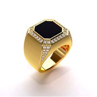 Mens ring with black onyx 020 | 3D