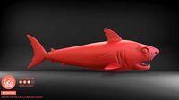 Evil shark with scars | 3D