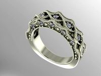 Milgrained diamond band | 3D