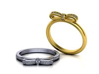 Gold Bow ring 0213 | 3D