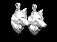 wolf pendant low poly | 3D