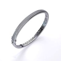 Bangle Bracelet with round gemstones 002 | 3D