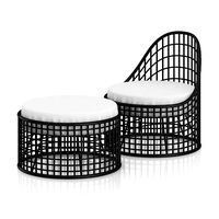 Wire Chair with Footrest