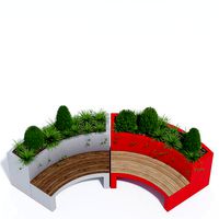 Curved planter bench one
