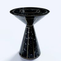 Maitland-Smith Marble Table with Brass Inlay