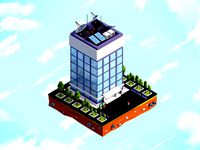 Cartoon Low Poly Office Building