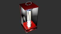 Portable prem class designer lamp red leather