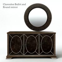 Bernhardt Clarendon Buffet and Round mirror