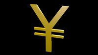 Low poly yen symbol