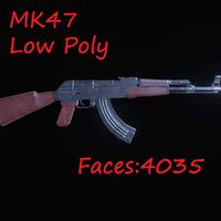 AK-47  Low Poly  Model