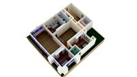Axonometric View small villa