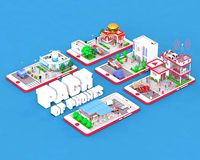 Low Poly Buildings on Mobile Phone