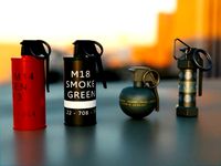 Grenades Pack Collection - M67 - AN-M18 Smoke- AN-M14 - M84 Stun