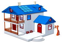 House with Solar Panel and Balcony