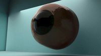 Realistic eyeball with green iris