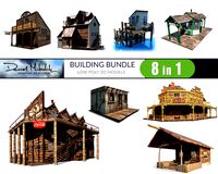 Wild West Building Bundle LOW POLY PBR