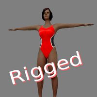 black and red swimsuit girl