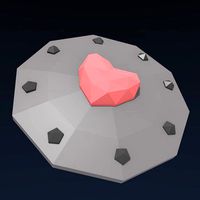 Heart Shield Low Poly