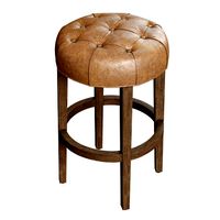 Restoration Hardware  Bennett Round Leather Stool