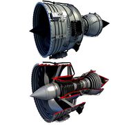 Complete and Sectioned Turbofan Engines