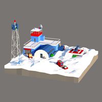 Antarctic scene low poly