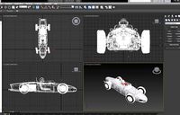 F1 1961 racing car with engine
