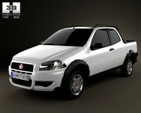 Fiat Strada Long Cab Working 2012 3D Model