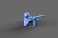 3D Green Army Man Laying Down