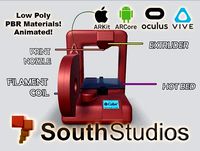 Animated 3D Printer AR VR Unity 3dsmax