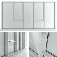 Panoramic window with sash window and radiator