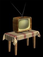 Table with old TV 3D Model