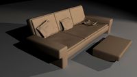 Sofa with foot rest 3D Model