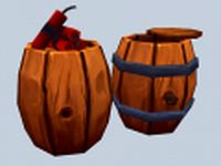 Wooden TNT Barrel with dynamite 3D Model