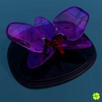 Orchid glass sculpture low poly