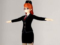 T pose nonriged model of Chiyo anime girl