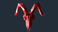 goat skul lowpoly 3D print model