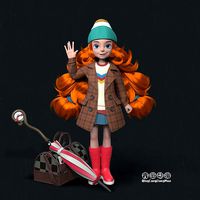 A animation cartoon model of a cute girl by maya arnold