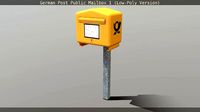 German Post Public Mailbox 1 Low-Poly Version