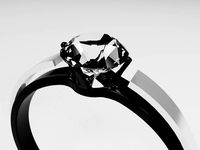 Ring in blackened silver with withe diamonds