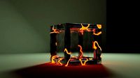 Sci-fi Container with lava fissure