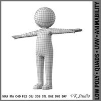 Adult Stylized Stickman in T-Pose